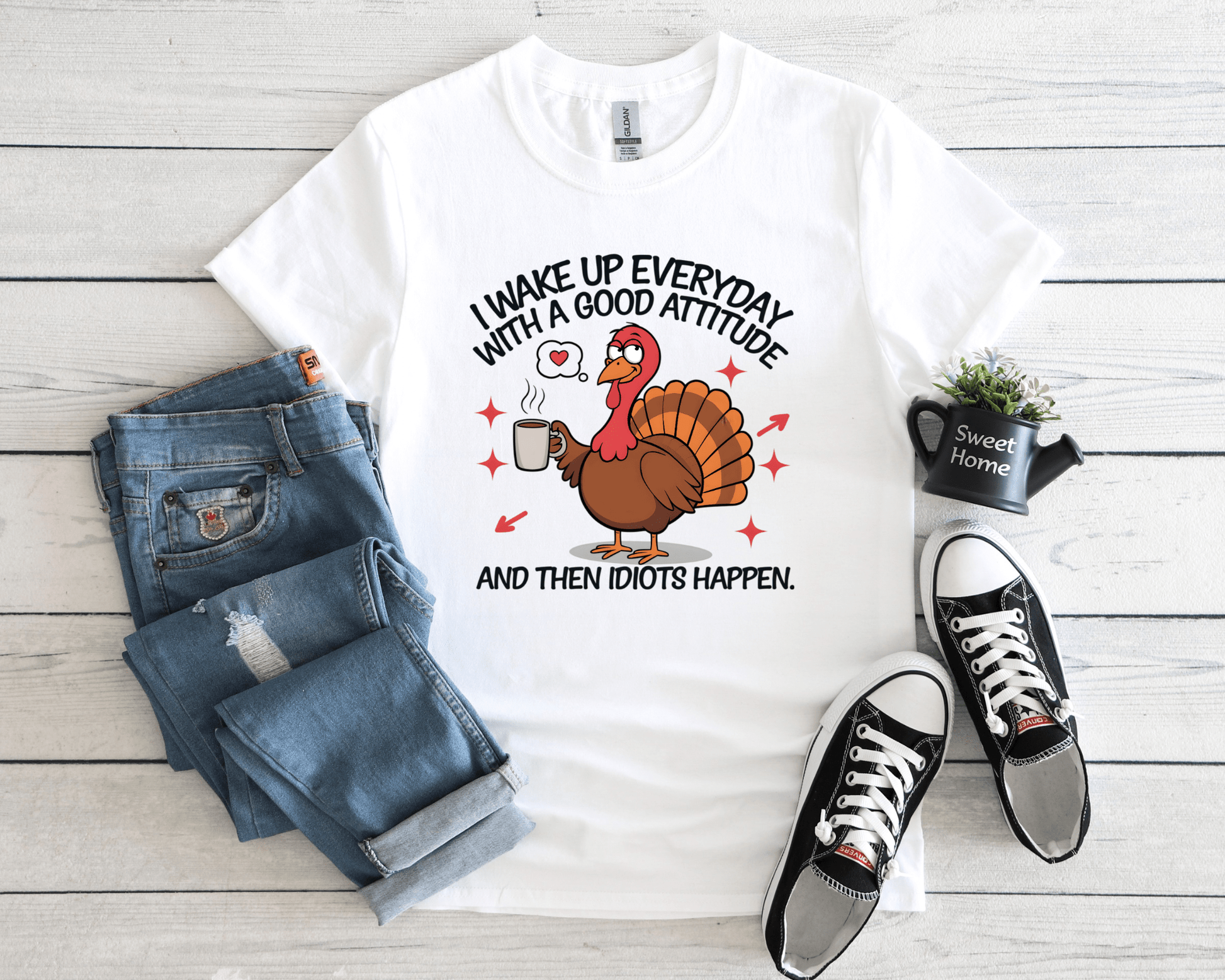 T-Shirt I Wake Up Everyday With A Good Attitude Turkey T-Shirt